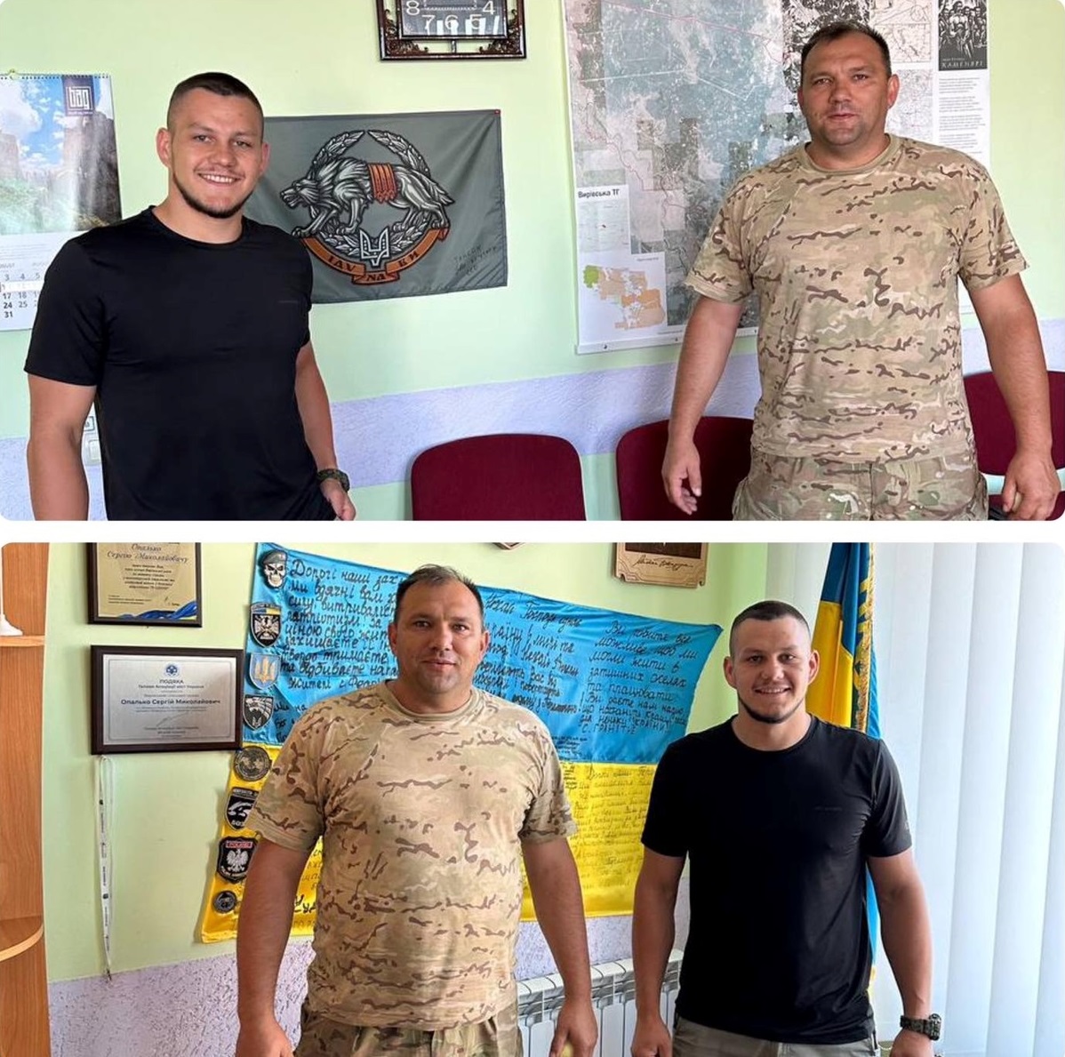 Голова громади Сергій Опалько з Павлом Глабцем.