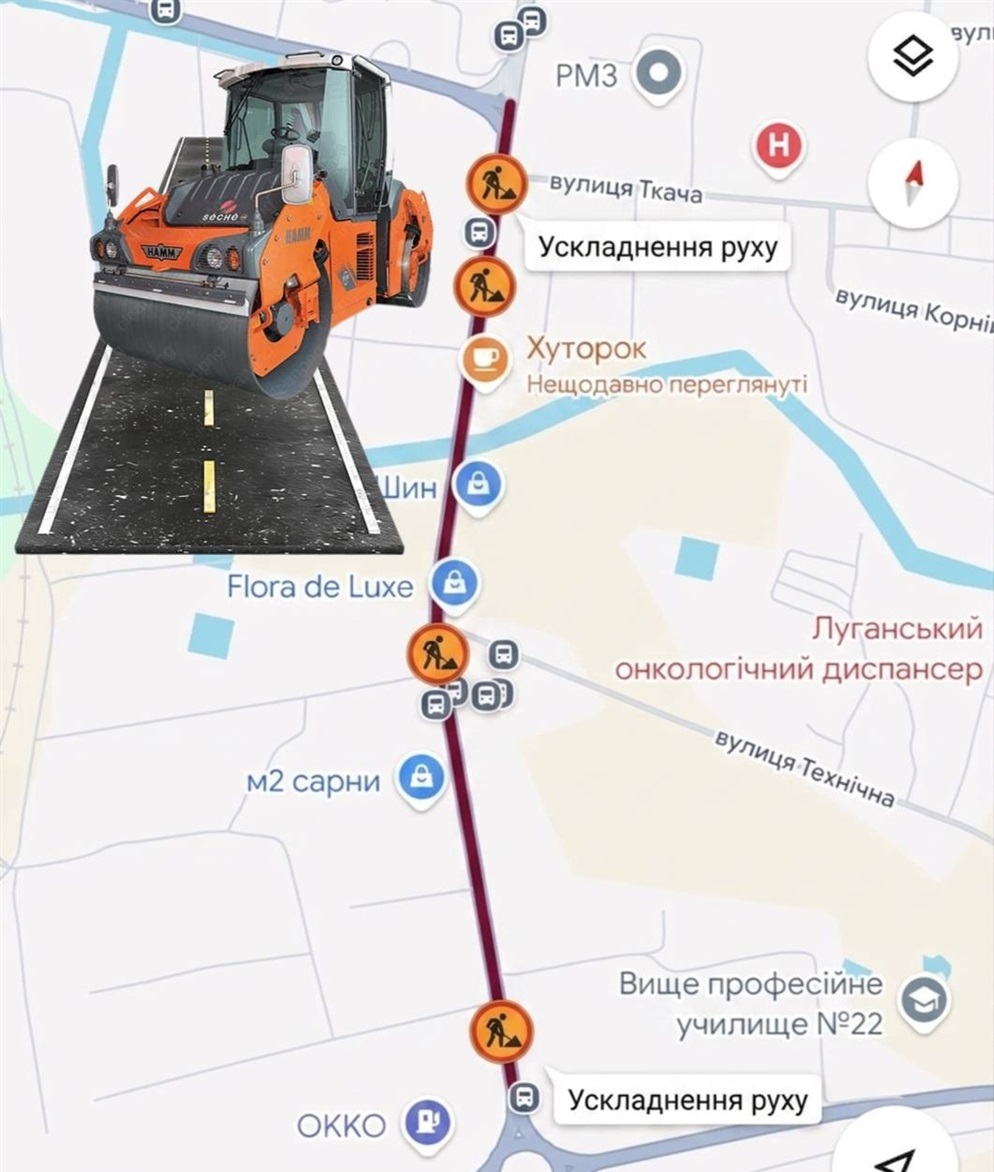 Карта ускладнення руху.
