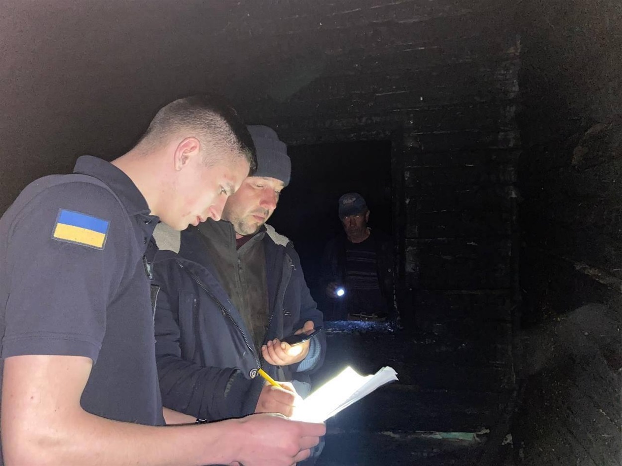 На місці пожежі.