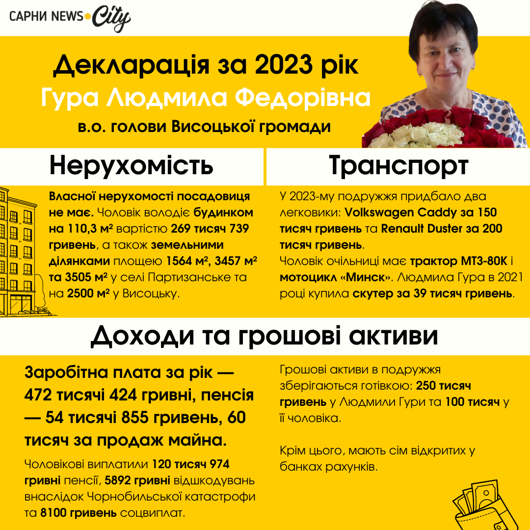 Задеклароване майно Людмили Гури.