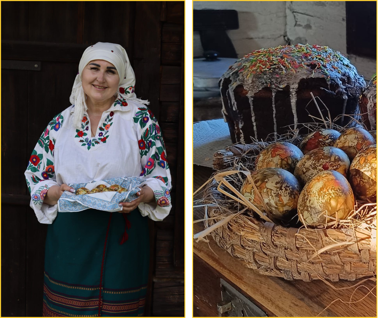 Вікторія Дашко з крашанками та паскою за старовинним рецептом.