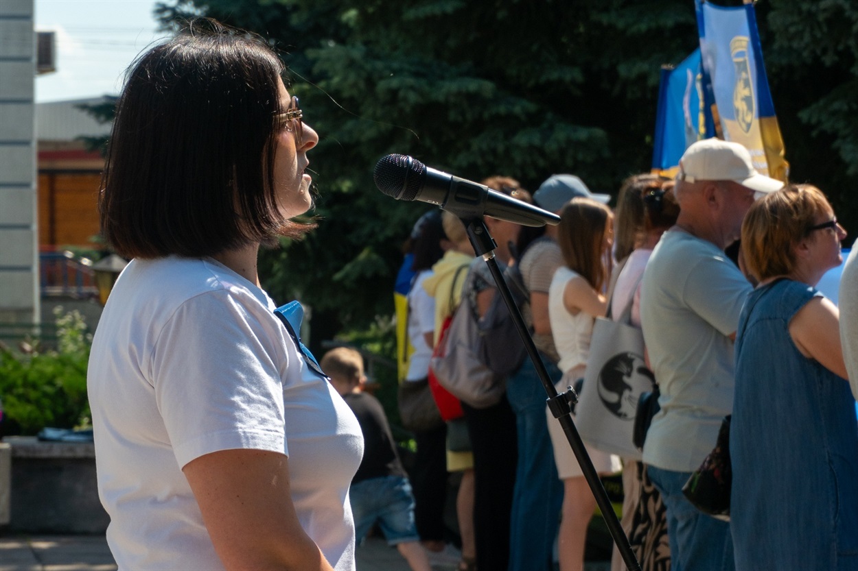 Людмила Мороз під час виступу.