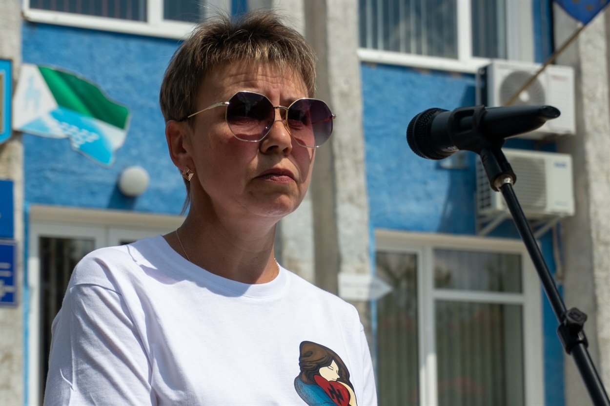 Валентина Шапірко під час виступу.