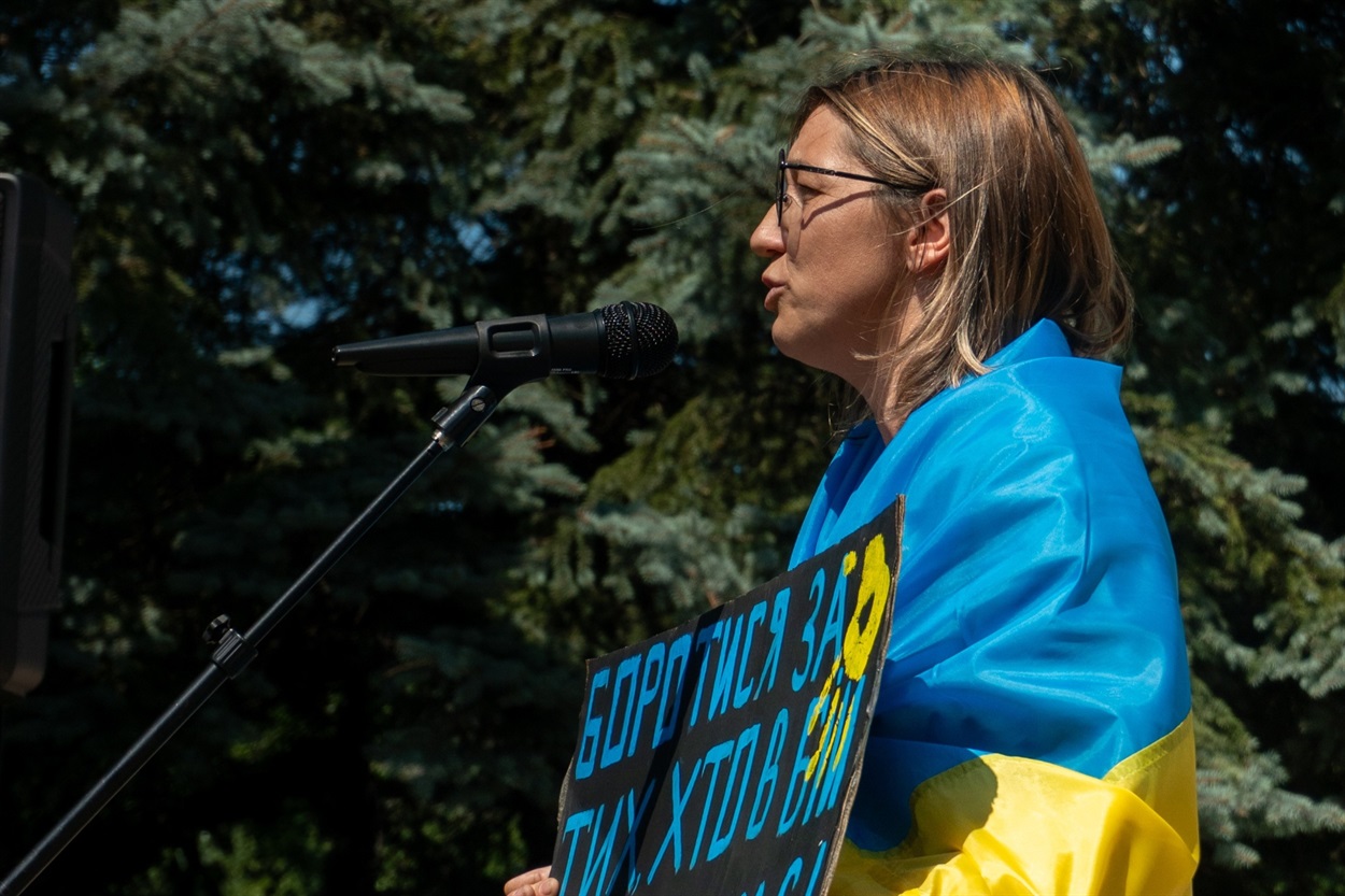 Людмила Вовчик під час виступу.