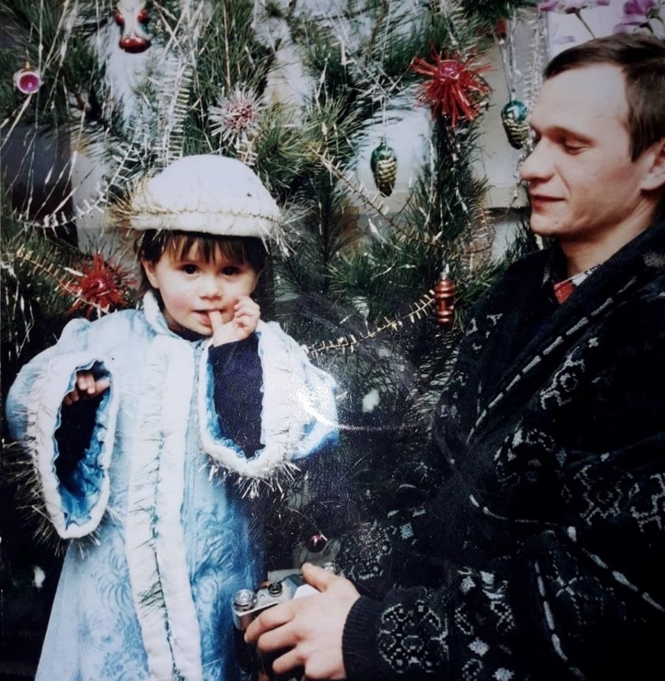Олександр з донькою.